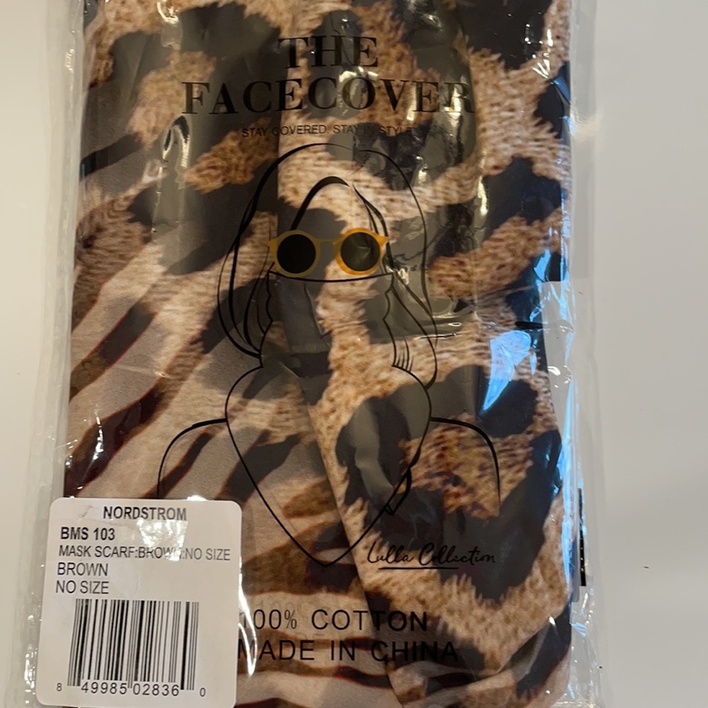 The Facecover Mask Scarf Brown Leopard print